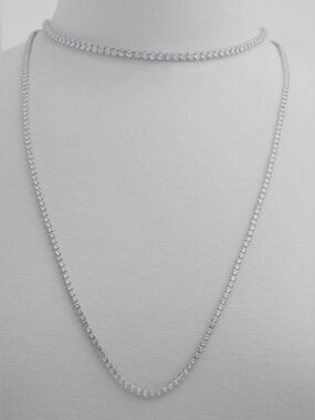 14.5” Aldo Silver Cubic Zirconia Layered Tennis Necklace Set
